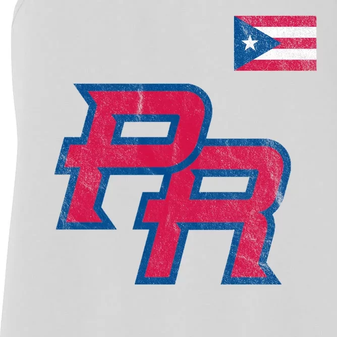 Puerto Rico Baseball Flag Pride Boricua Puerto Rico Women's Racerback Tank