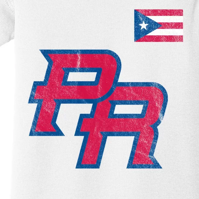 Puerto Rico Baseball Flag Pride Boricua Puerto Rico Baby Bodysuit