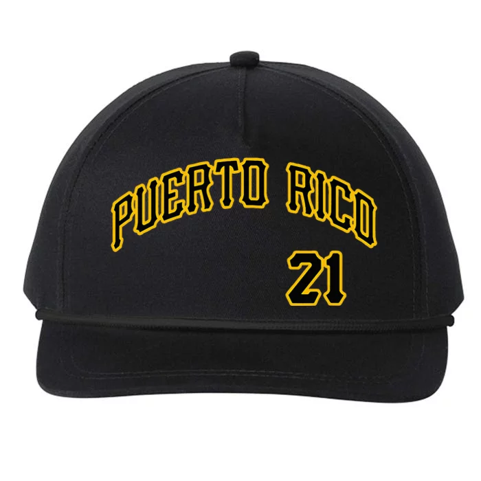 Puerto Rico 21 Boricua Baseball Santurce Beisbol Souvenir Snapback Five-Panel Rope Hat