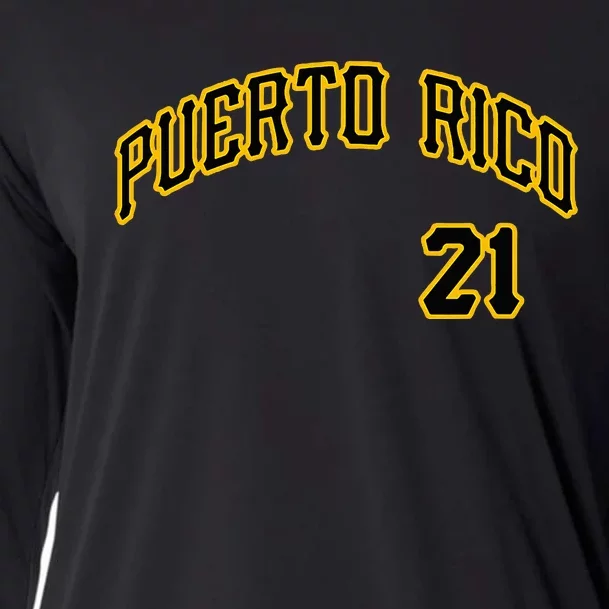 Puerto Rico 21 Boricua Baseball Santurce Beisbol Souvenir Cooling Performance Long Sleeve Crew