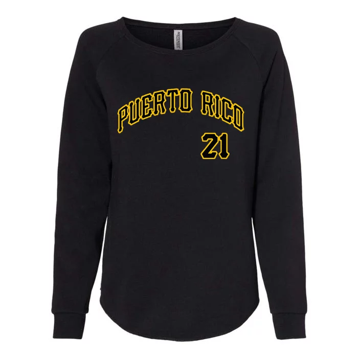 Puerto Rico 21 Boricua Baseball Santurce Beisbol Souvenir Womens California Wash Sweatshirt