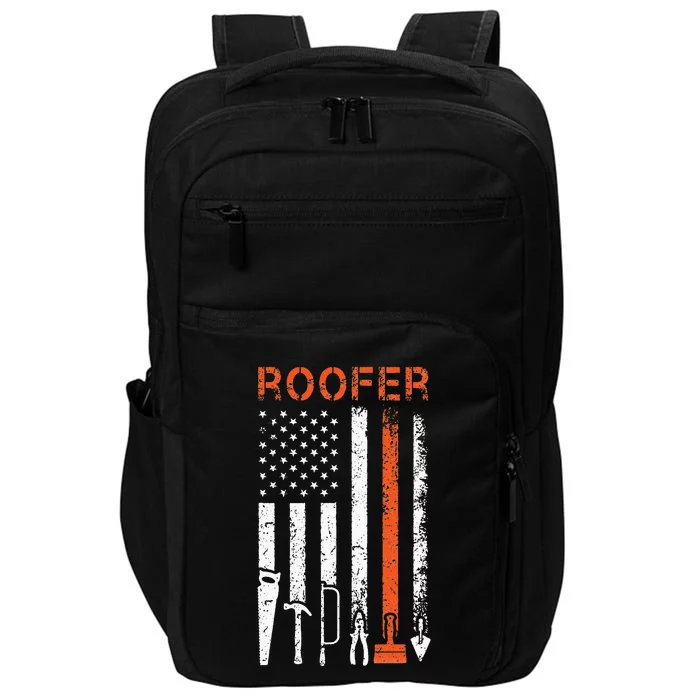 Patriotic Roofer American USA Flag Roofing Slating Impact Tech Backpack