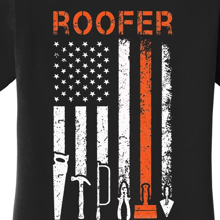 Patriotic Roofer American USA Flag Roofing Slating Women's T-Shirt