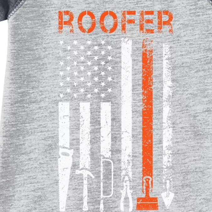 Patriotic Roofer American USA Flag Roofing Slating Infant Baby Jersey Bodysuit