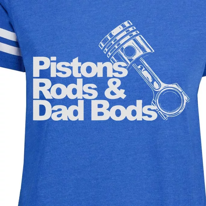 Pistons Rods And Dad Bods Engineer Classic Car Enza Ladies Jersey Football T-Shirt