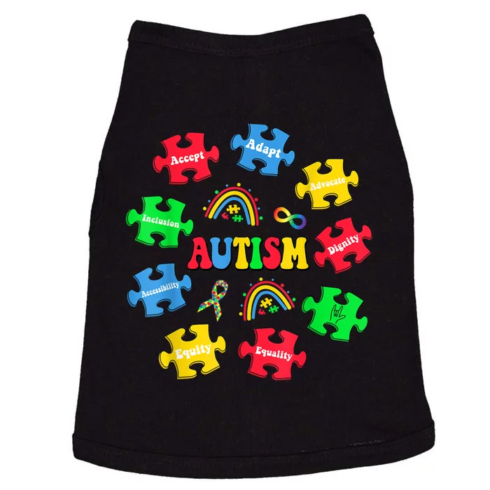 Puzzle Rainbow Autism Awareness Special Education Teacher Doggie Tank