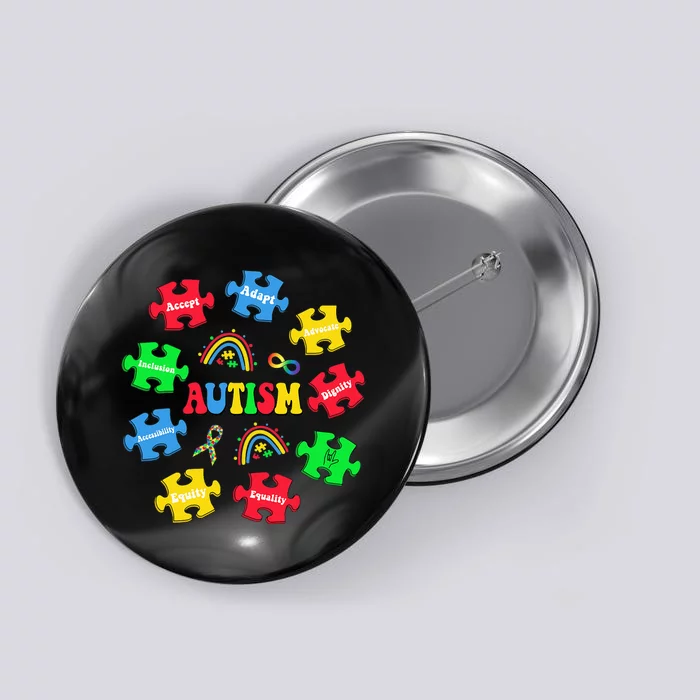 Puzzle Rainbow Autism Special Education Teacher Button