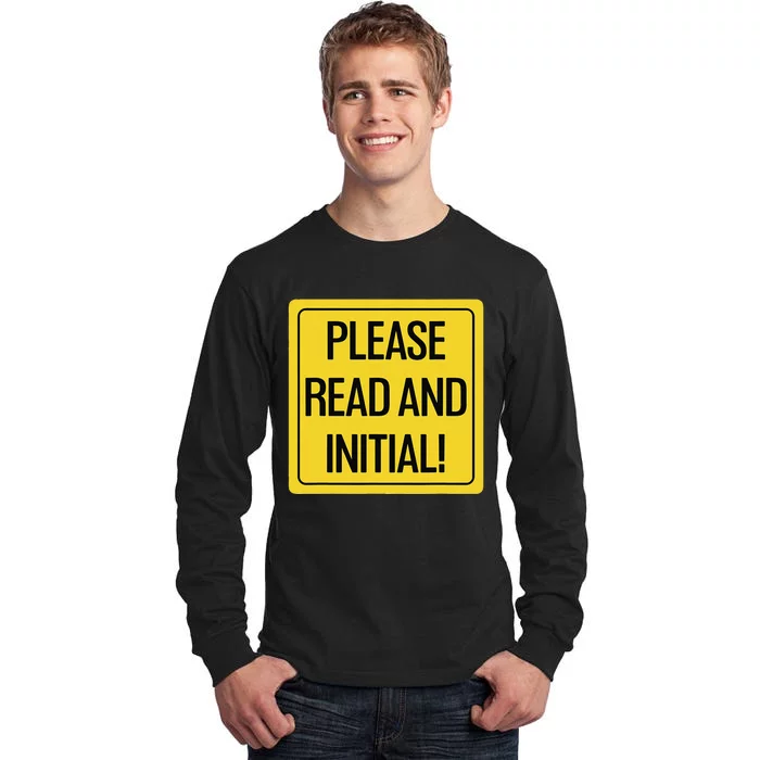 Please Read And Initial Document Indicates Agree Its Terms Tall Long Sleeve T-Shirt