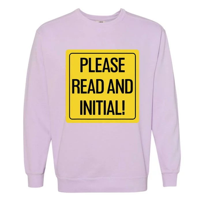 Please Read And Initial Document Indicates Agree Its Terms Garment-Dyed Sweatshirt