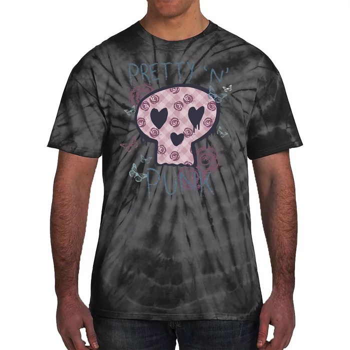 Punk Rock And Roll Music Pretty N Punk Skull Women Girl Tie-Dye T-Shirt