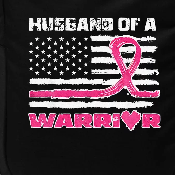 P.Ink Ribbon American Flag Husband Of A Warrior Breast Cancer Gift Impact Tech Backpack