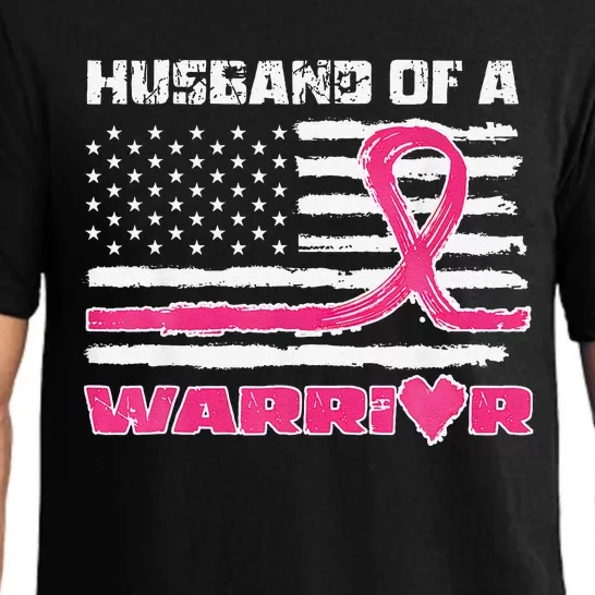 P.Ink Ribbon American Flag Husband Of A Warrior Breast Cancer Gift Pajama Set