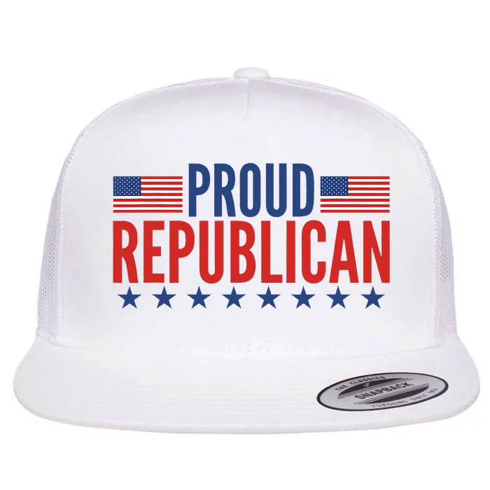 Proud Republican American Flat Bill Trucker Hat