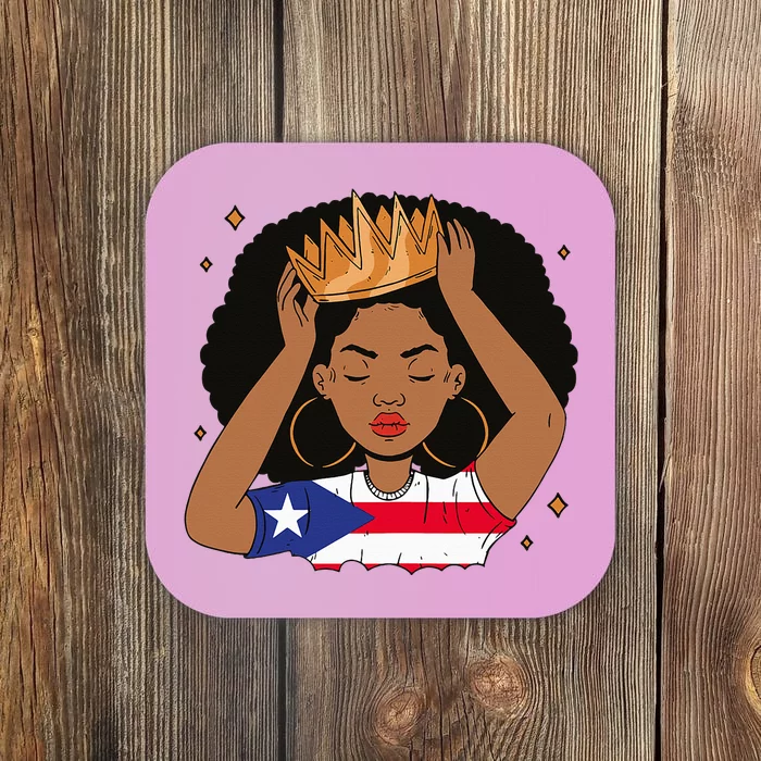 Puerto Rican Afro Hair Latina Melanin Pride Crown Coaster