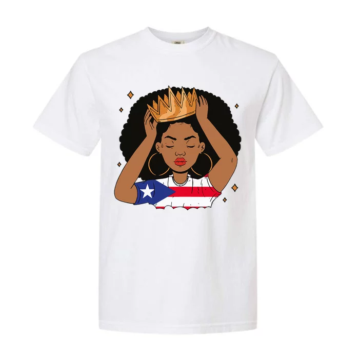 Puerto Rican Afro Hair Latina Melanin Pride Crown Garment-Dyed Heavyweight T-Shirt