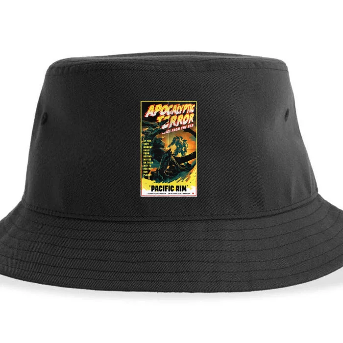 Pacific Rim – Apocalyptic Terror Rises Retro Poster Sustainable Bucket Hat