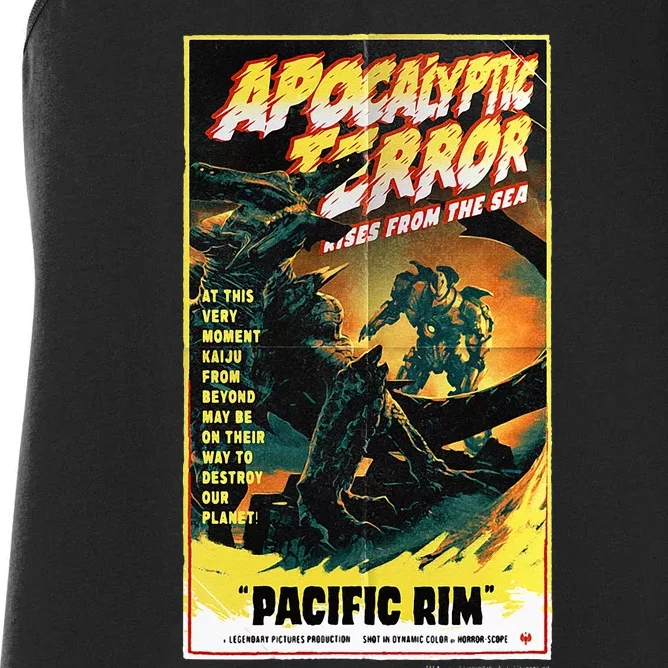 Pacific Rim – Apocalyptic Terror Rises Retro Poster Women's Racerback Tank