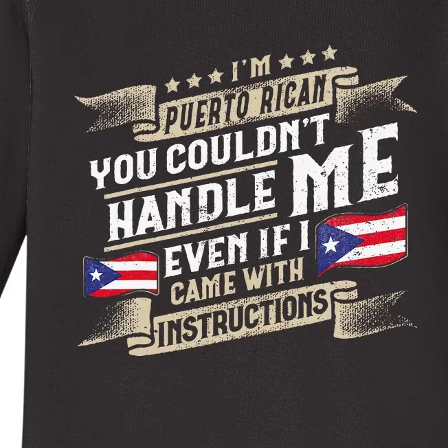 Puerto Rico Accessories Puerto Ricans Flag Baby Long Sleeve Bodysuit