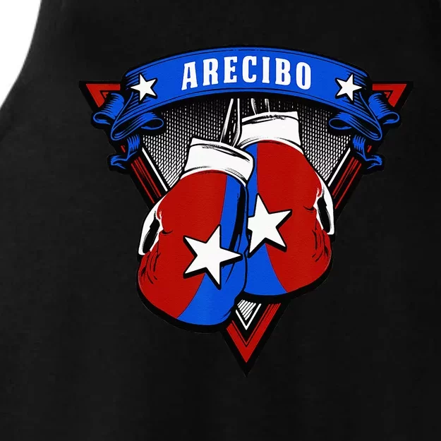 Puerto Rican Arecibo Puerto Rico Boxing Gloves Ladies Tri-Blend Wicking Tank