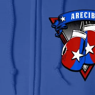 Puerto Rican Arecibo Puerto Rico Boxing Gloves Full Zip Hoodie