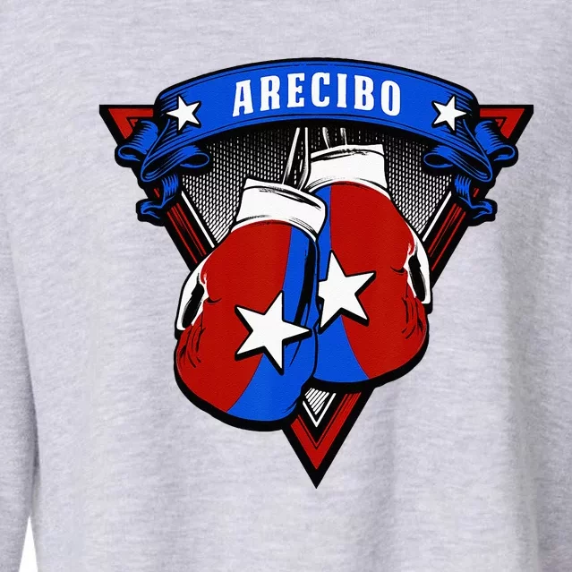 Puerto Rican Arecibo Puerto Rico Boxing Gloves Cropped Pullover Crew