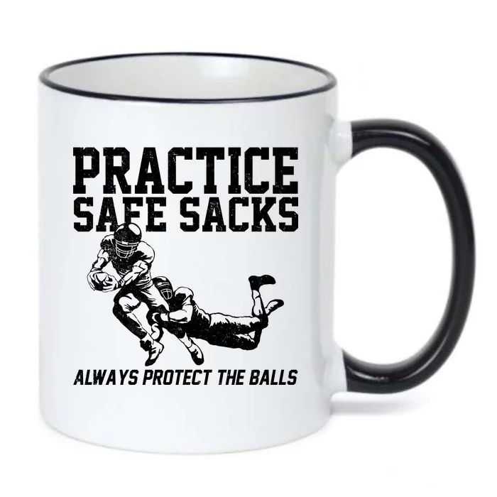 Practice Safe Sacks Funny Football Black Color Changing Mug