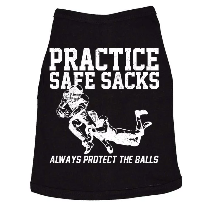 Practice Safe Sacks Funny Football Doggie Tank