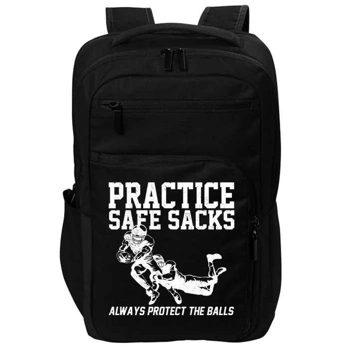 Practice Safe Sacks Funny Football Impact Tech Backpack