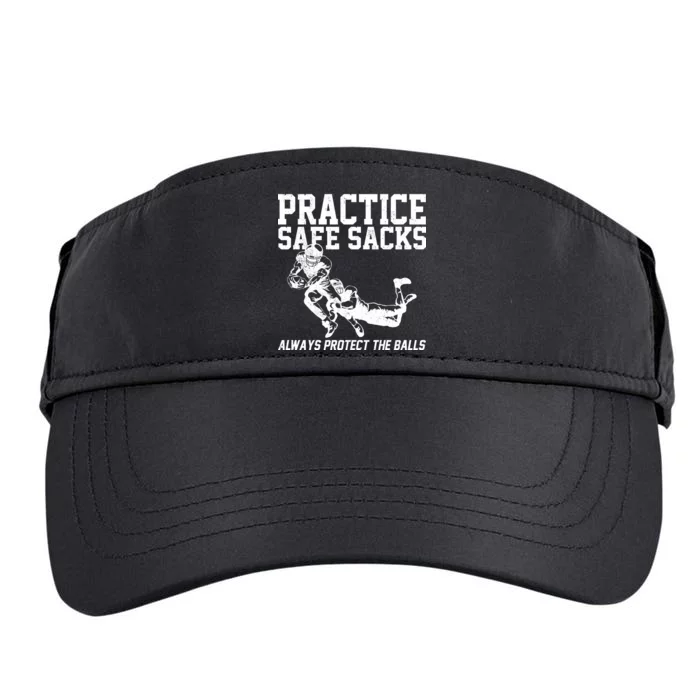 Practice Safe Sacks Funny Football Adult Drive Performance Visor