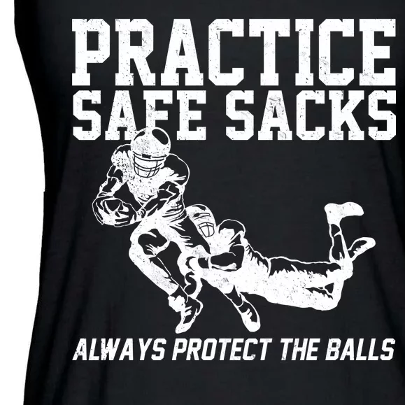 Practice Safe Sacks Funny Football Ladies Essential Flowy Tank