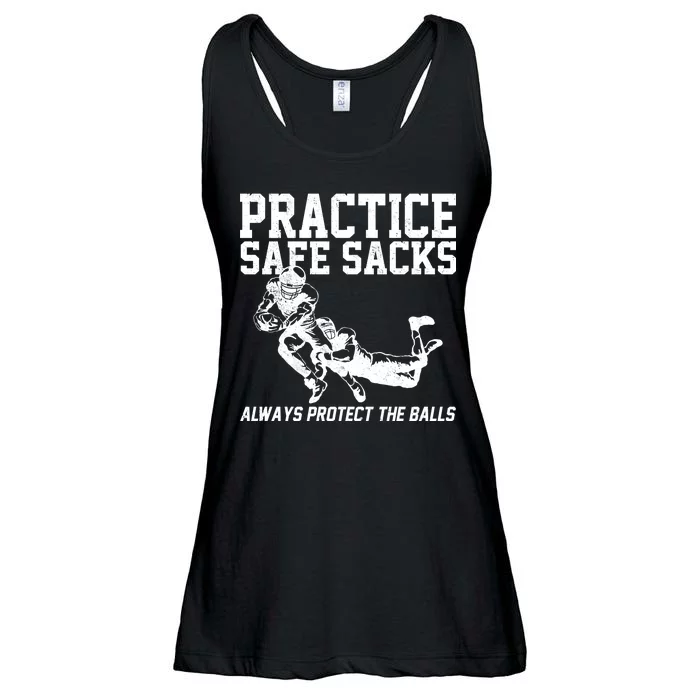 Practice Safe Sacks Funny Football Ladies Essential Flowy Tank