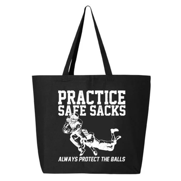 Practice Safe Sacks Funny Football 25L Jumbo Tote