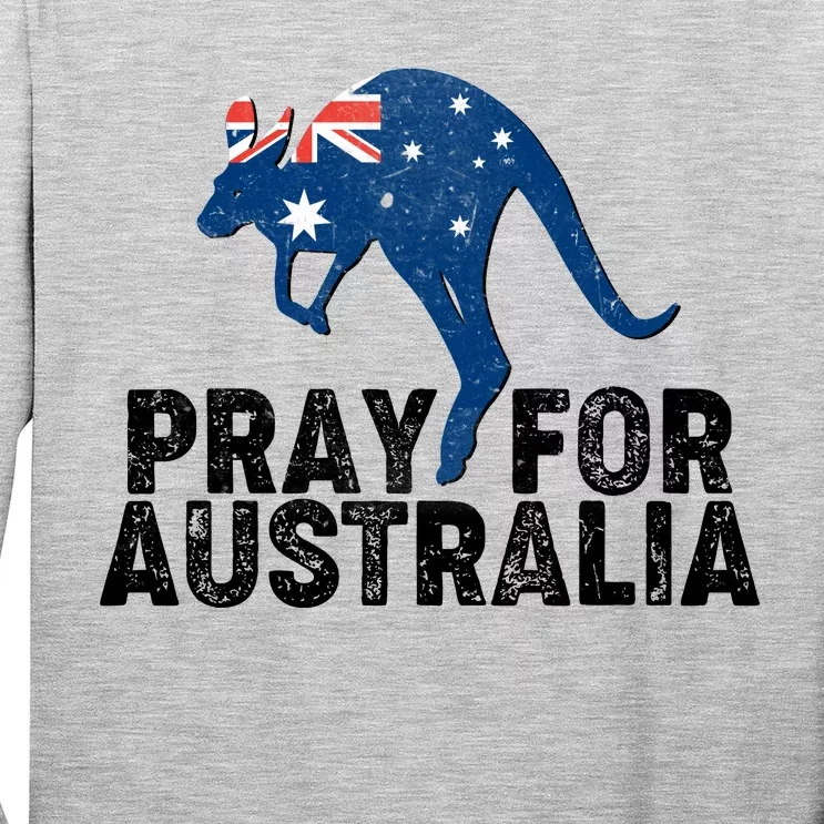 Pray for Australia Kangaroo Australian Flag Long Sleeve Shirt