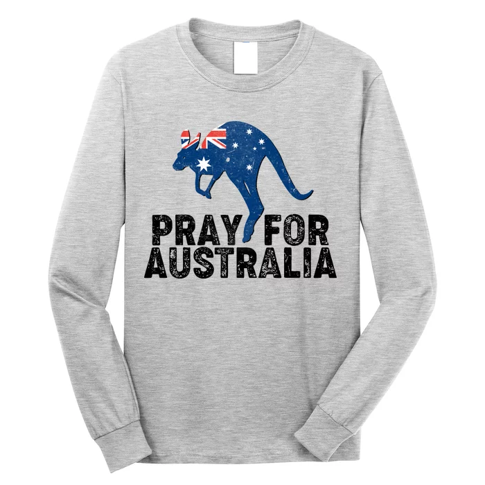 Pray for Australia Kangaroo Australian Flag Long Sleeve Shirt