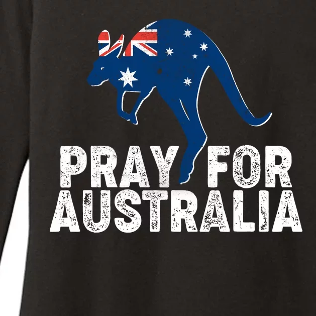 Pray for Australia Kangaroo Australian Flag Womens CVC Long Sleeve Shirt