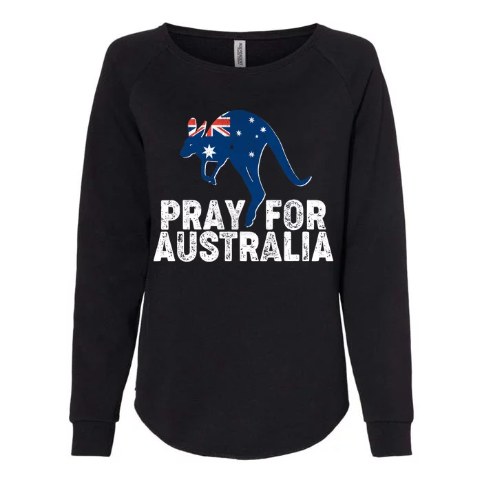 Pray for Australia Kangaroo Australian Flag Womens California Wash Sweatshirt