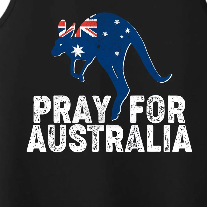 Pray for Australia Kangaroo Australian Flag Performance Tank