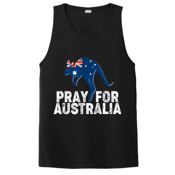 Pray for Australia Kangaroo Australian Flag Performance Tank