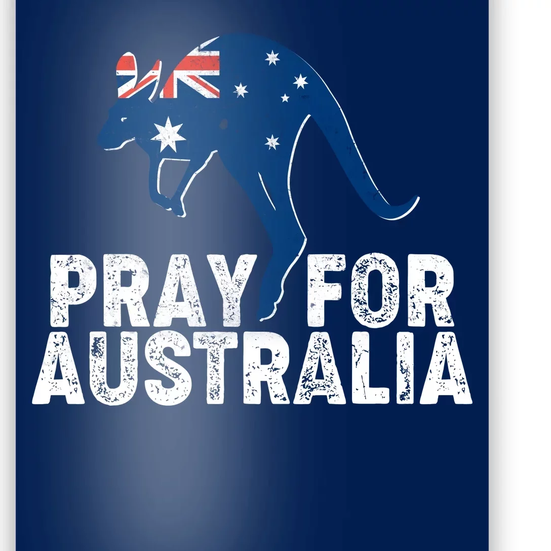 Pray for Australia Kangaroo Australian Flag Poster