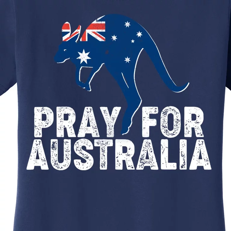 Pray for Australia Kangaroo Australian Flag Women's T-Shirt