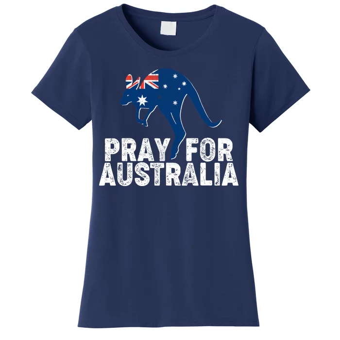 Pray for Australia Kangaroo Australian Flag Women's T-Shirt