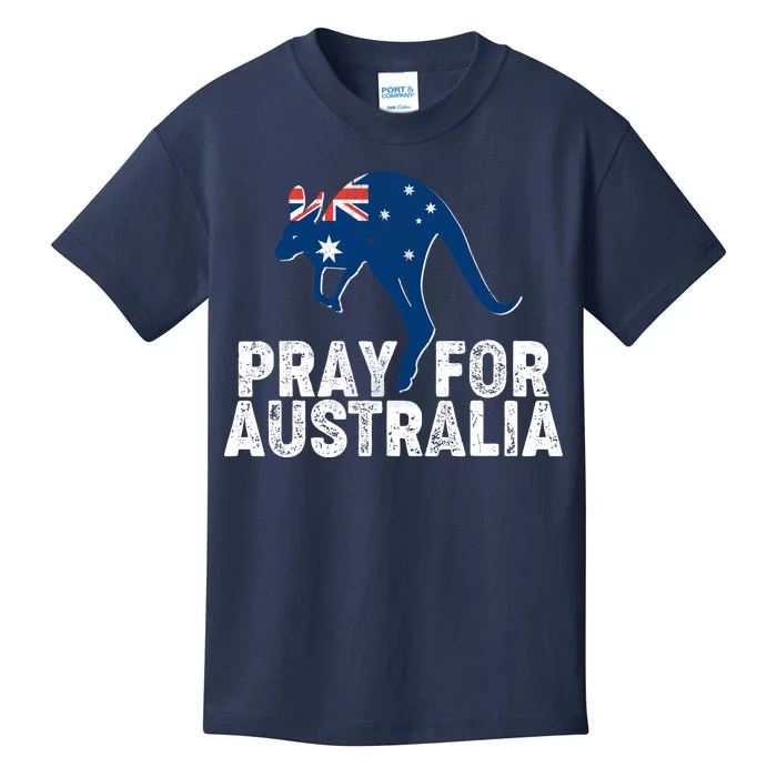 Pray for Australia Kangaroo Australian Flag Kids T-Shirt