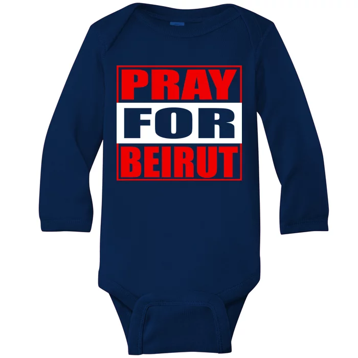 Pray For Beirut Baby Long Sleeve Bodysuit