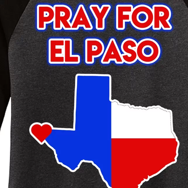 Pray For El Paso Texas Women's Tri-Blend 3/4-Sleeve Raglan Shirt