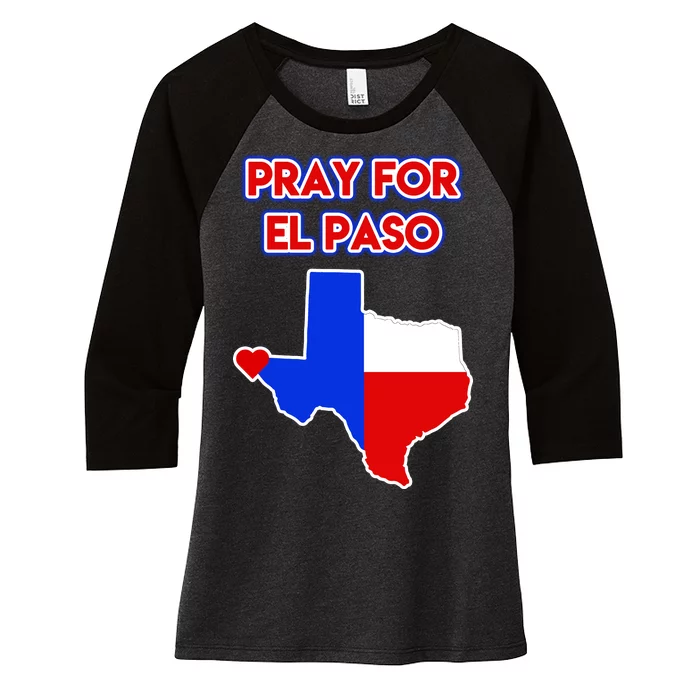 Pray For El Paso Texas Women's Tri-Blend 3/4-Sleeve Raglan Shirt