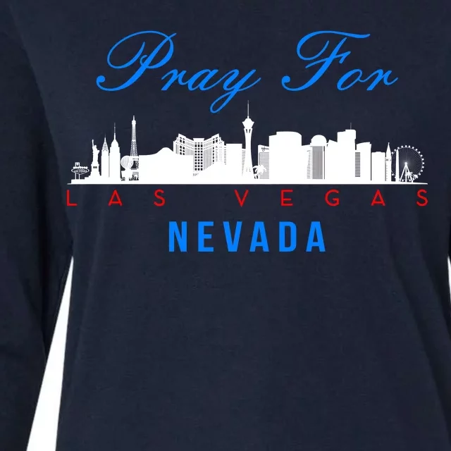 Pray For Las Vegas Nevada Womens Cotton Relaxed Long Sleeve T-Shirt