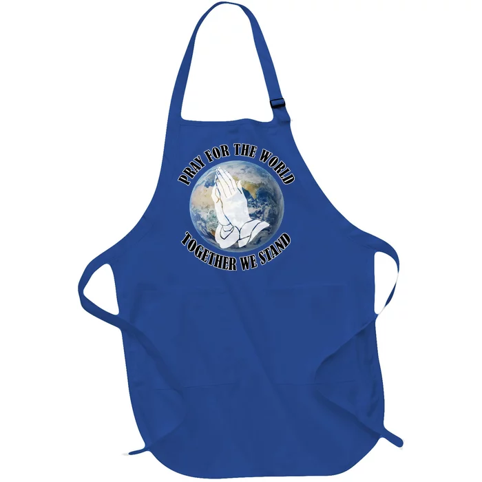 Pray For The World Together We Stand Full-Length Apron With Pocket