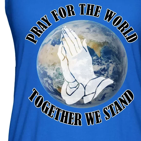 Pray For The World Together We Stand Ladies Essential Flowy Tank