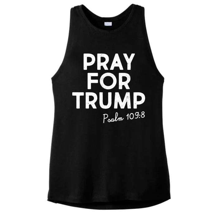 Pray For Trump Psalm 109:8 Ladies Tri-Blend Wicking Tank