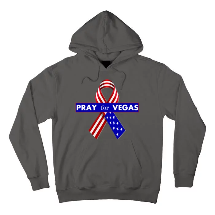 Pray For Vegas USA Flag Ribbon Tall Hoodie